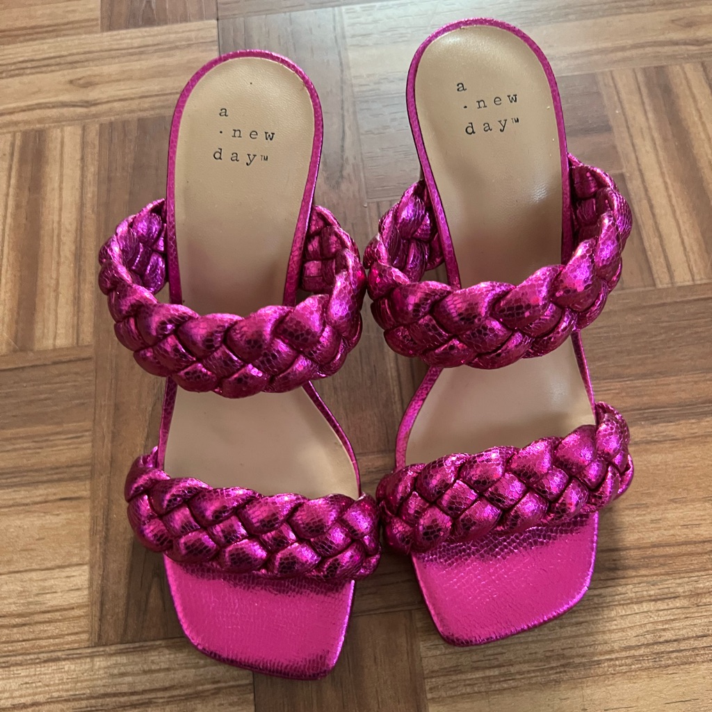 A New Day Women's Fuchsia Braided Heels